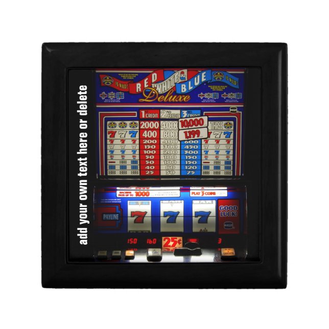 Lucky Gambler Slot Machine Keepsake Box (Front)