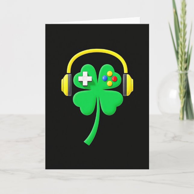 Lucky Gamer Four Leaf Clover Card (Front)