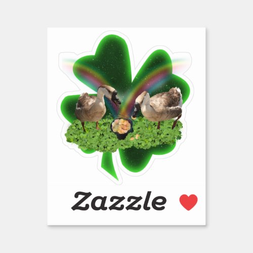 Lucky Geese St Patricks Day Sticker