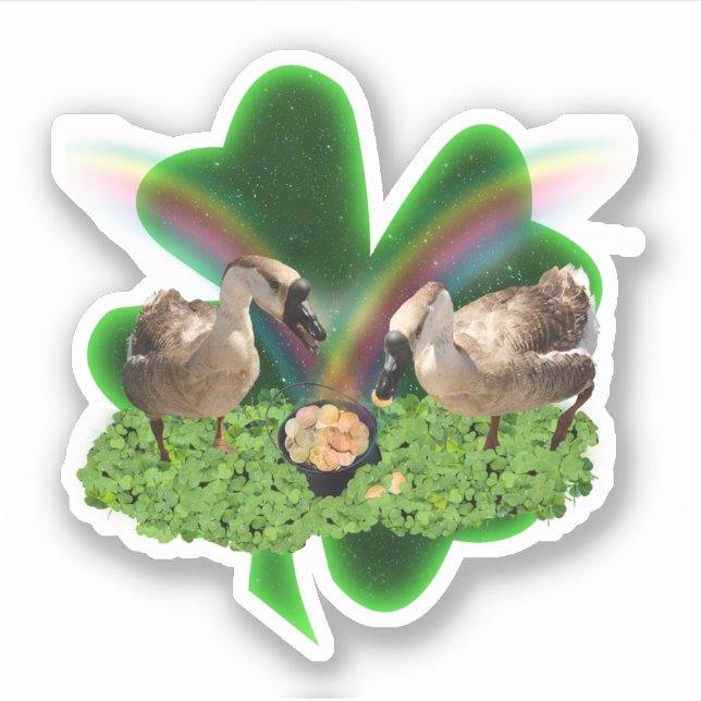 Lucky Geese St. Patrick's Day Sticker (Front)