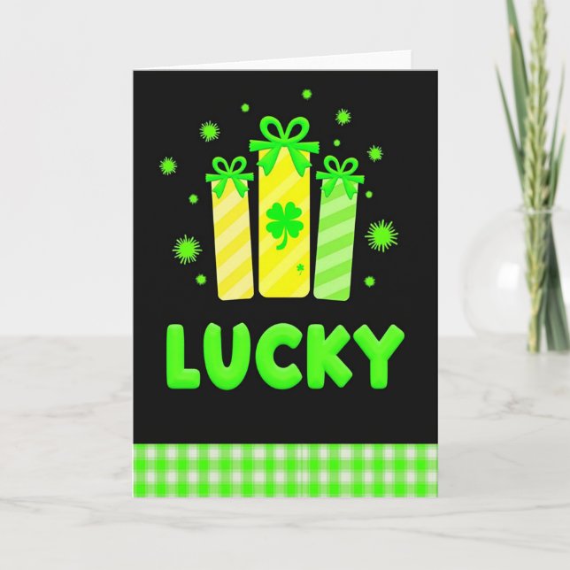 Lucky Gift Boxes Fun Card (Front)