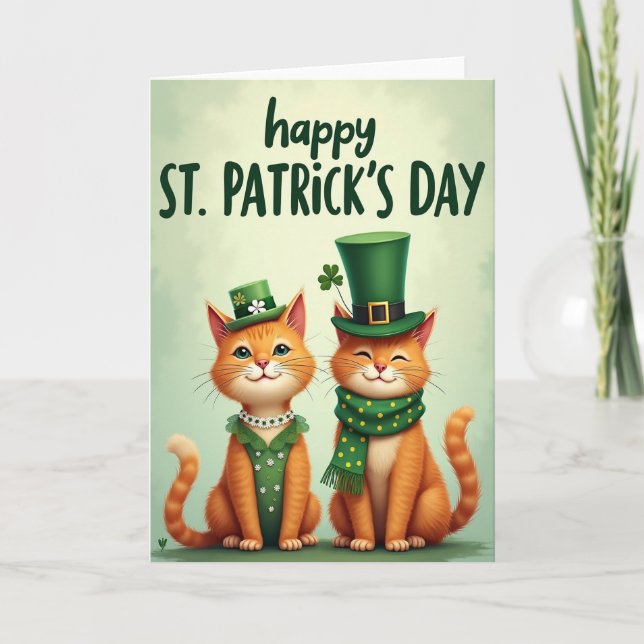 Lucky Ginger Cats Happy Day Card (Front)