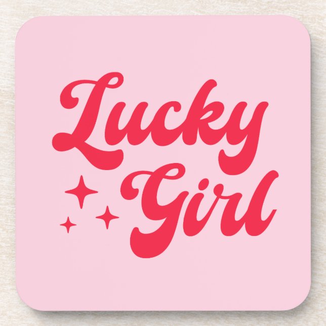 Lucky Girl Beverage Coaster (Front)