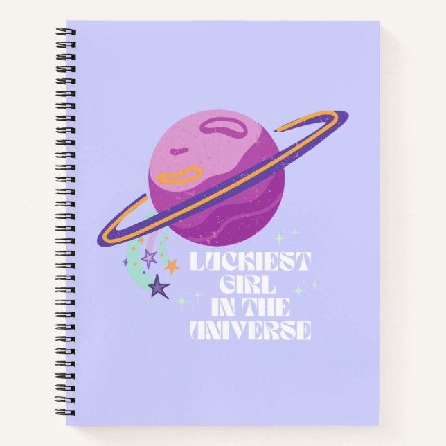 Lucky Girl, Luckiest Girl, Lucky, Affirmation Notebook (Front)