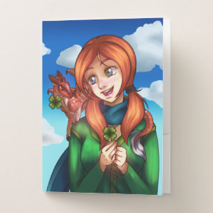 Lucky Girl  Pocket Folder