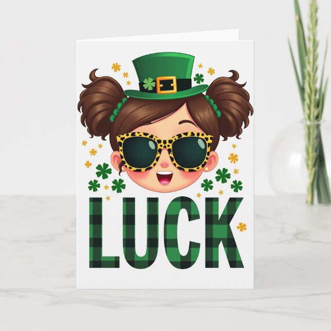 Lucky Girl St Patricks Day Card (Front)