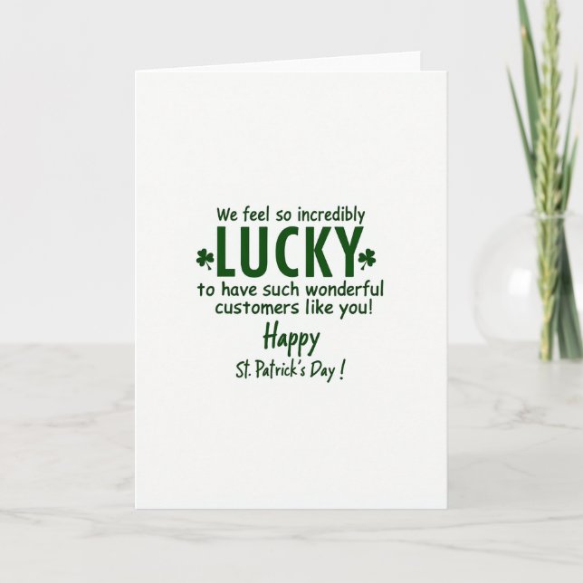 Lucky Glitter Texture St Patricks Card (Front)