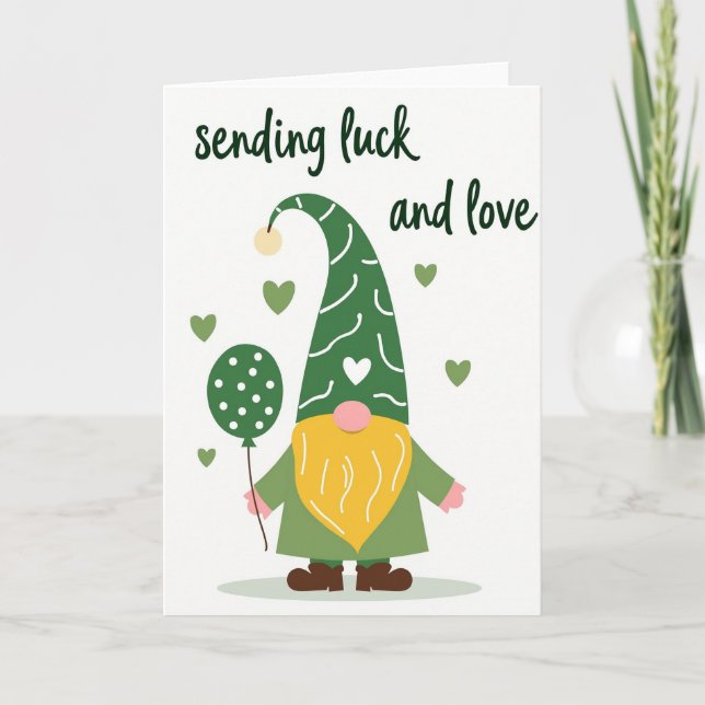 Lucky Gnome Love Sending Card (Front)