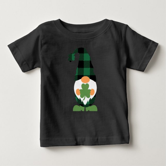 Lucky Gnome St. Patrick’s Day Baby T-Shirt (Front)