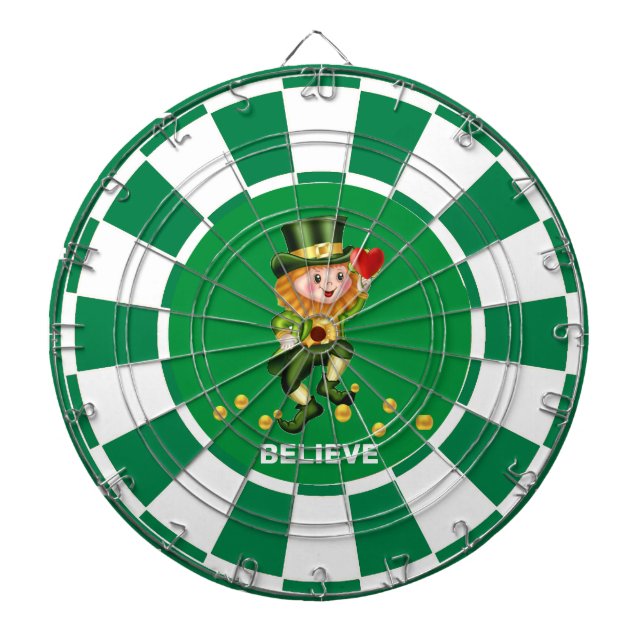 Lucky Gnome with Gold Confetti and Heart Dart Board (Front)