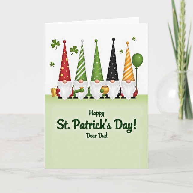 Lucky Gnomes Dad St Patricks Card (Front)