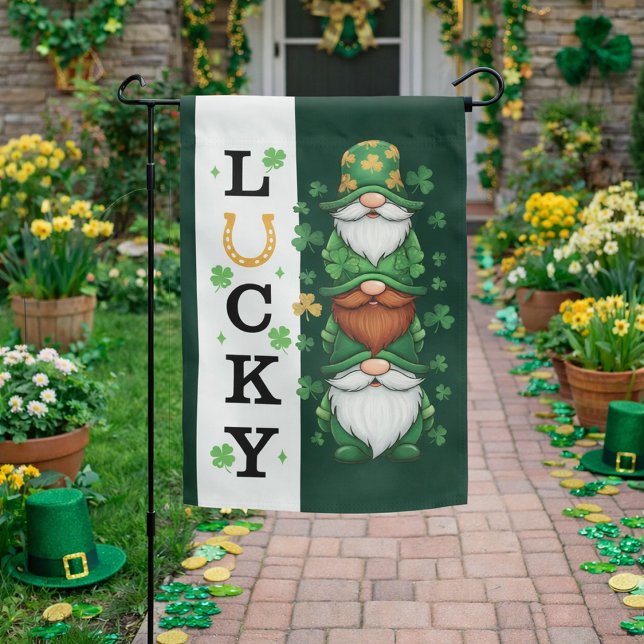 Lucky Gnomes St. Patrick’s Day Design Garden Flag (Creator Uploaded)