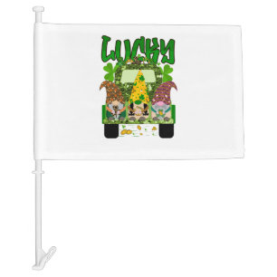 Lucky Gnomes St. Patrick's Day Car Flag