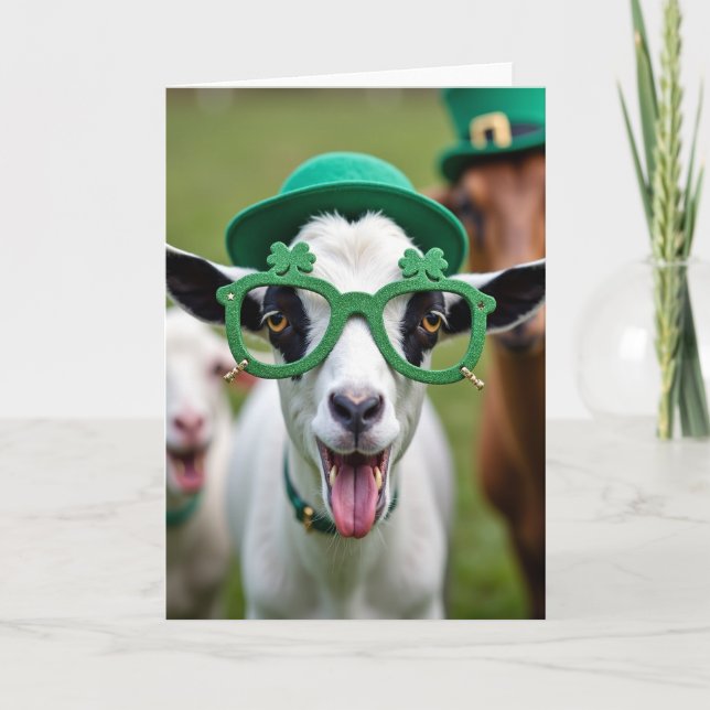 Lucky Goat St Patricks Day Card (Front)
