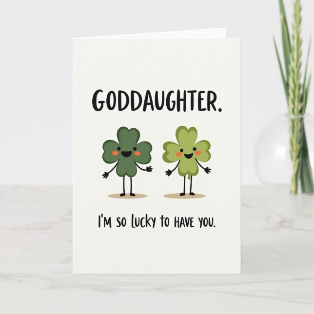 Lucky Goddaughter Love Card (Front)