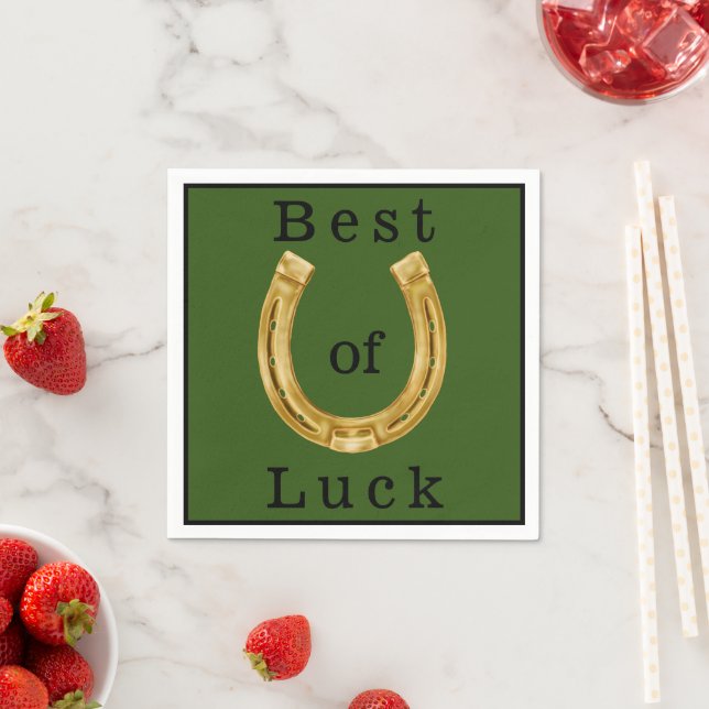Lucky gold horseshoe napkins (Insitu)