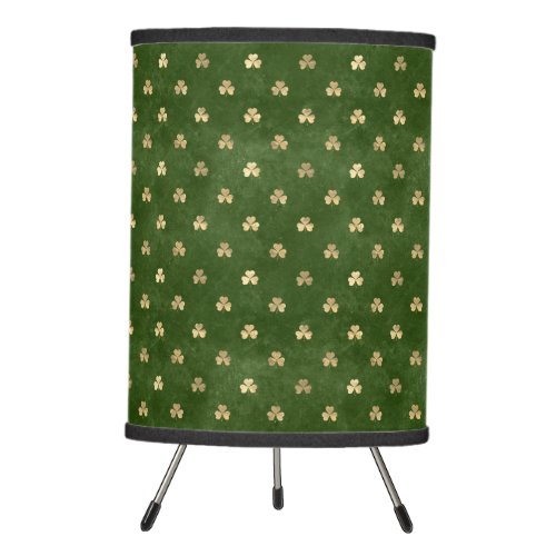 Lucky Golden Shamrocks Tripod Lamp