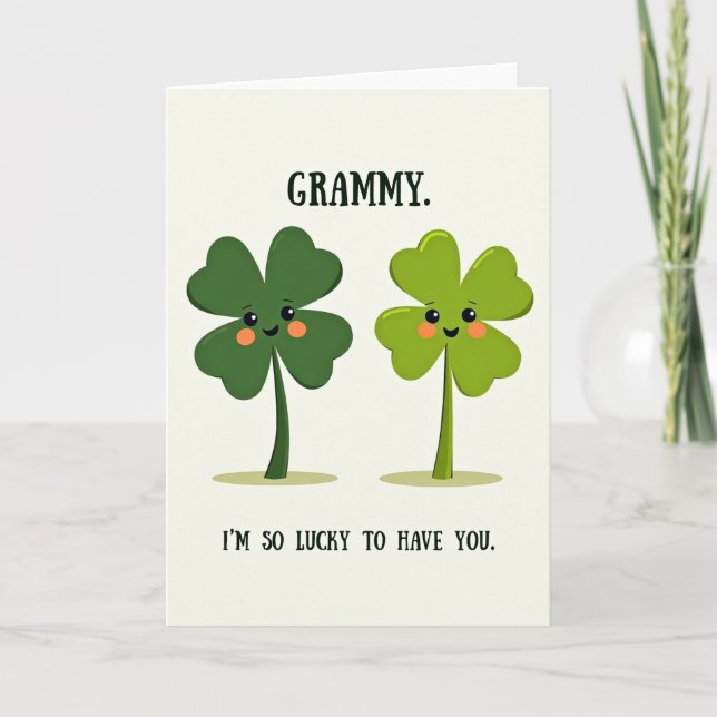 Lucky Grammy Clover Card (Front)