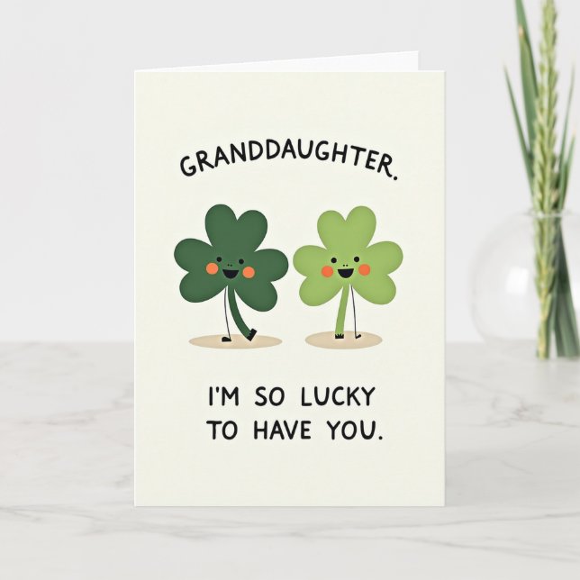 Lucky Granddaughter Greeting Card (Front)