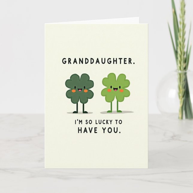 Lucky Granddaughter Love Card (Front)