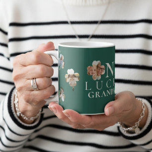 Lucky Grandma Green Shamrock Photo Coffee Mug