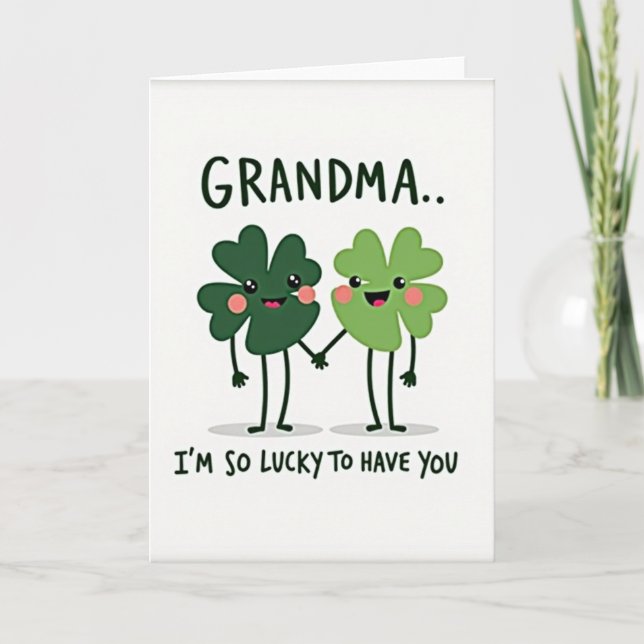 Lucky Grandma Love You Card (Front)
