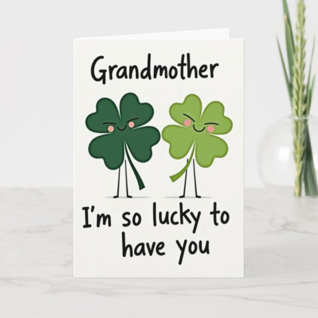 Lucky Grandmother Glitter Texture Card (Front)
