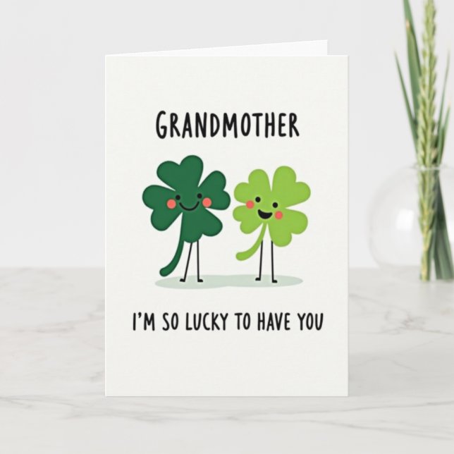 Lucky Grandmother Love Card (Front)