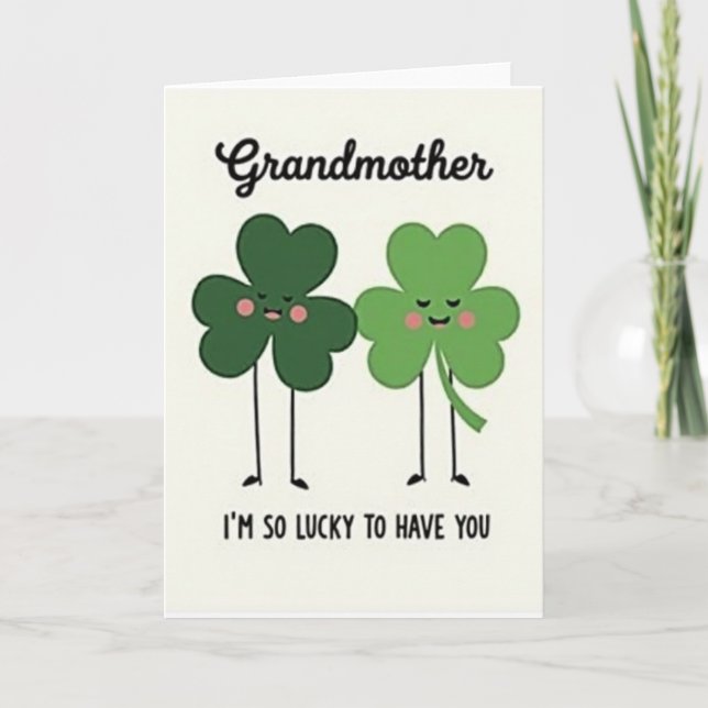 Lucky Grandmother Shamrock Card (Front)