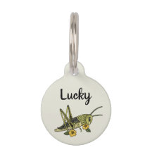 Lucky Grasshopper Pet ID Tag