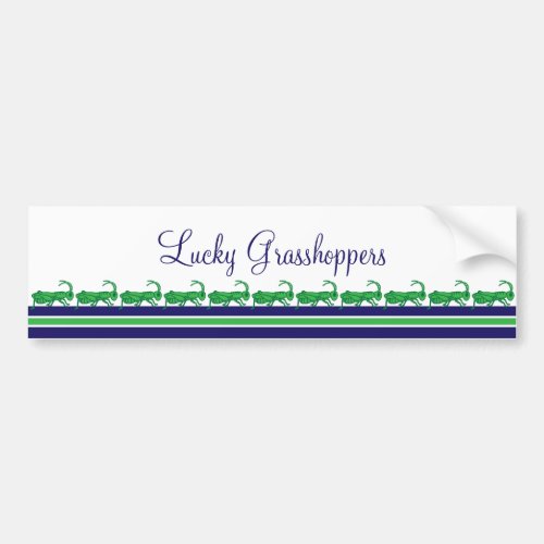 Lucky Grasshopper Striped Bumper Sticker