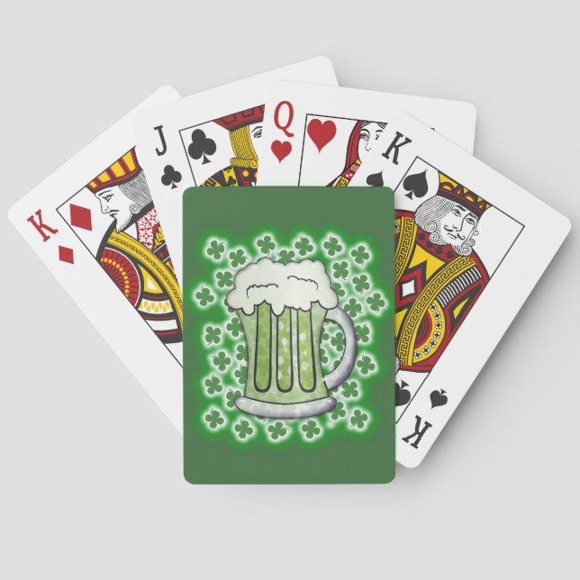 Lucky Green Beer Poker Cards (Back)