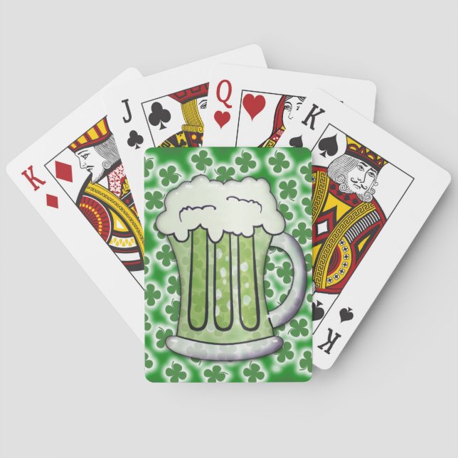 Lucky Green Beer Poker Cards (Back)