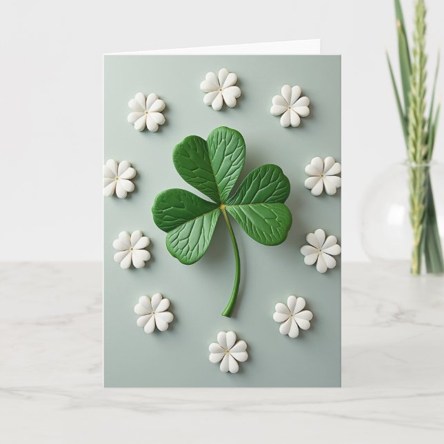 Lucky Green Clover Art Card (Front)