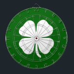 Lucky Green Clover Irish Dart Board<br><div class="desc">Lucky Emerald Green Irish Four-Leaf Clover Dartboard – Modern and minimal. Make it your own - Customize with your name, a personal phrase, or any color of your choice to make it uniquely yours. Embrace luck and style with this sleek lucky dart board featuring a modern, minimalist four-leaf clover design....</div>