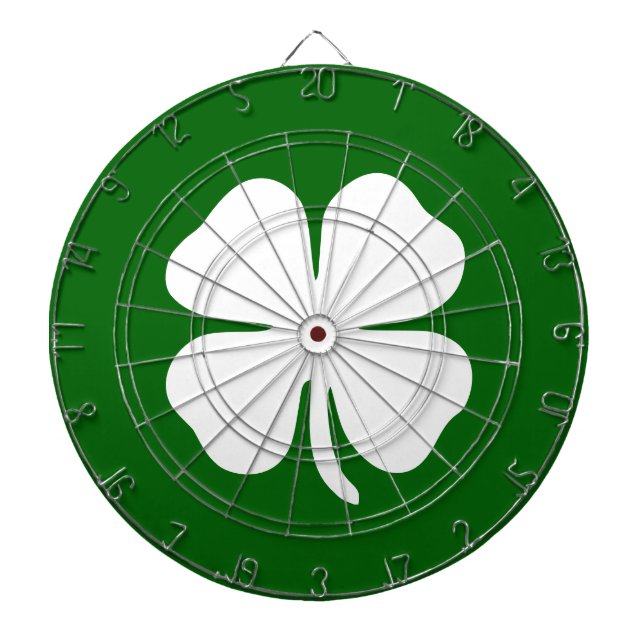 Lucky Green Clover Irish Dart Board (Front)