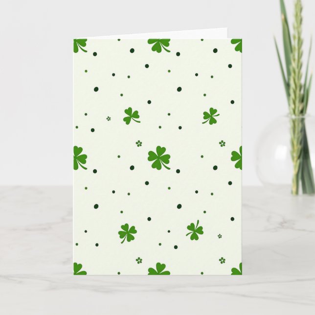Lucky Green Clover Pattern Card (Front)