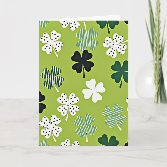 Lucky Green Clover Texture Card (Front)
