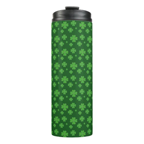 Lucky Green Clovers Thermal Tumbler
