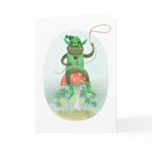 Lucky Green Cowboy Frog Birthday  