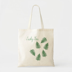 Lucky Green Fern Pattern Tote Bag