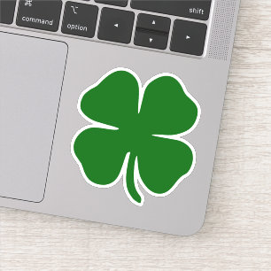 Lucky Green Four Leaf Clover Irish Sticker