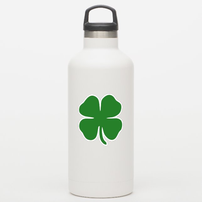 Lucky Green Four Leaf Clover Irish  Sticker (Waterbottle)