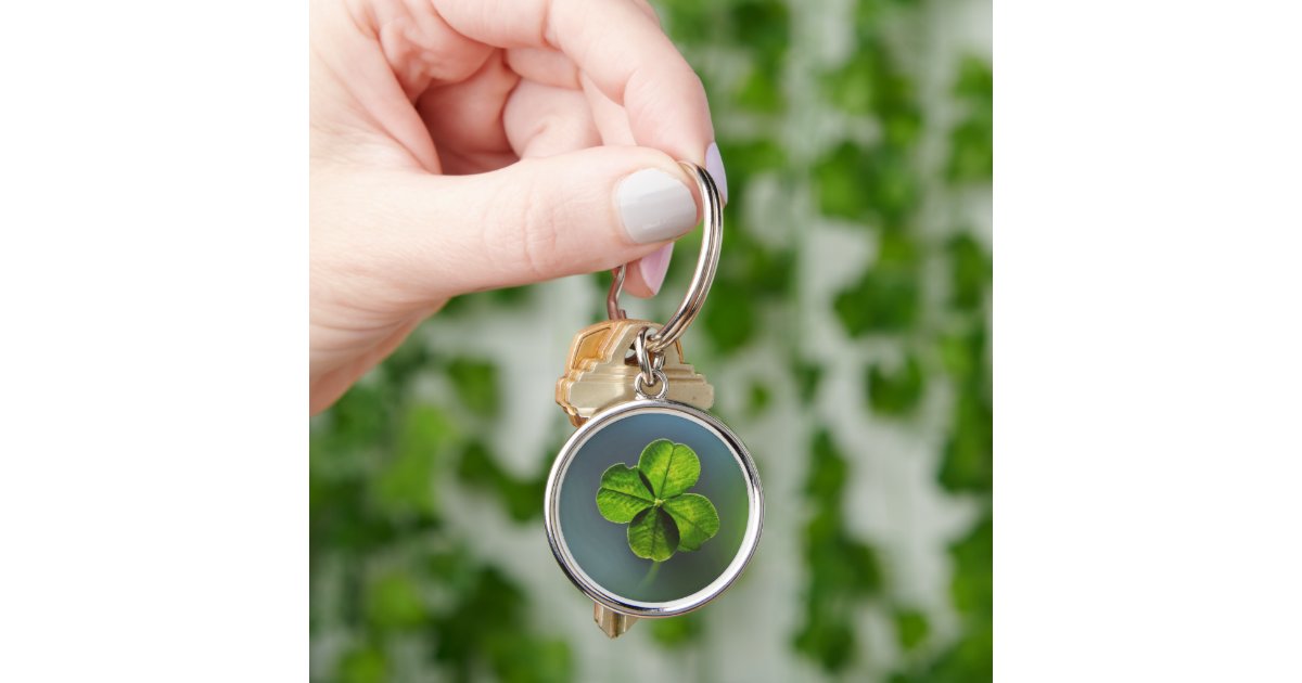 Lucky Green Four Leaf Clover Keychain