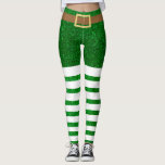 Lucky Green Glitter Leprechaun St. Patrick's Day Leggings<br><div class="desc">This design may be personalized by choosing the Edit Design option. You may also transfer onto other items. Contact me at colorflowcreations@gmail.com or use the chat option at the top of the page if you wish to have this design on another product or need assistance with this design. Glitter look...</div>