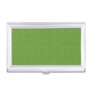 Lucky Green Icons Pattern Business Card Case