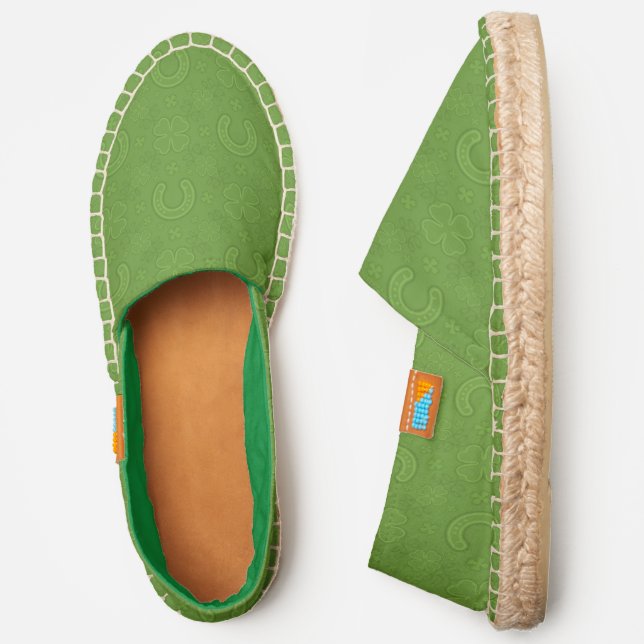 Lucky Green Icons Pattern Espadrilles (Side)