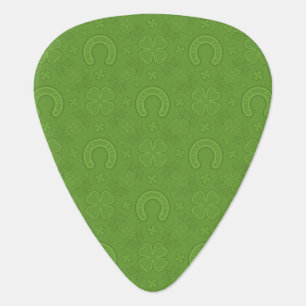 Lucky Green Icons Pattern Guitar Pick