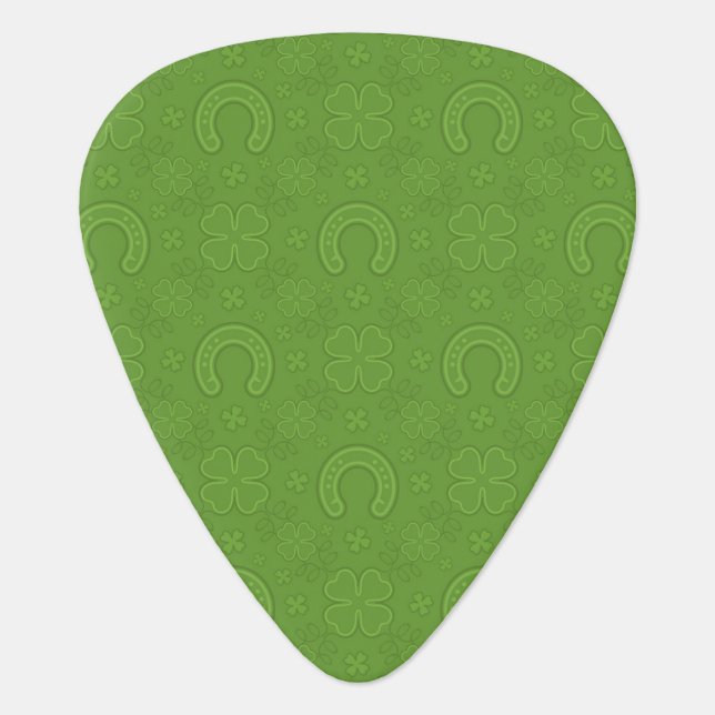 Lucky Green Icons Pattern Guitar Pick (Front)
