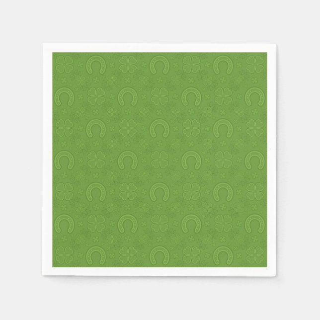 Lucky Green Icons Pattern Napkins (Front)